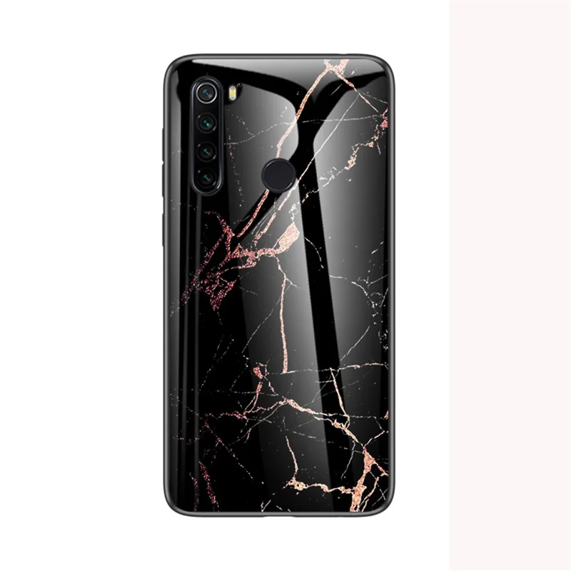 Marble Texture Tempered Glass + PC + TPU Phone Case for Xiaomi Redmi Note 8T - Gold/Black
