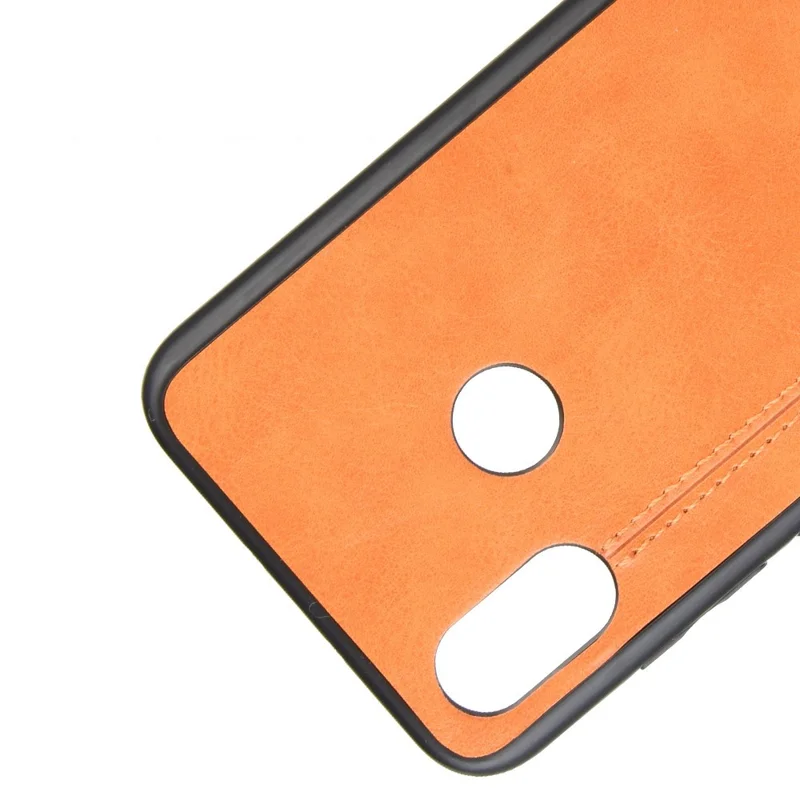 Leather Coated PC + TPU Combo Protective Cover for Xiaomi Mi 8 SE (5.88-inch) - Yellow