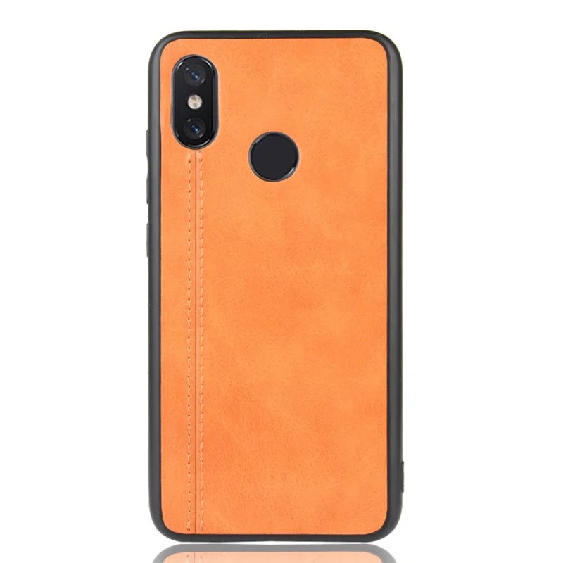 Leather Coated PC + TPU Combo Protective Cover for Xiaomi Mi 8 SE (5.88-inch) - Yellow