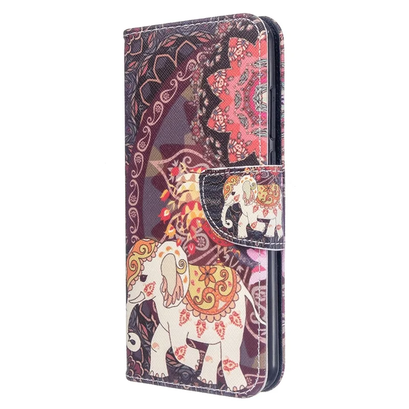 Pattern Printing Wallet Leather Flip Phone Cover for Xiaomi Redmi Note 8T - Malanda and Elephant