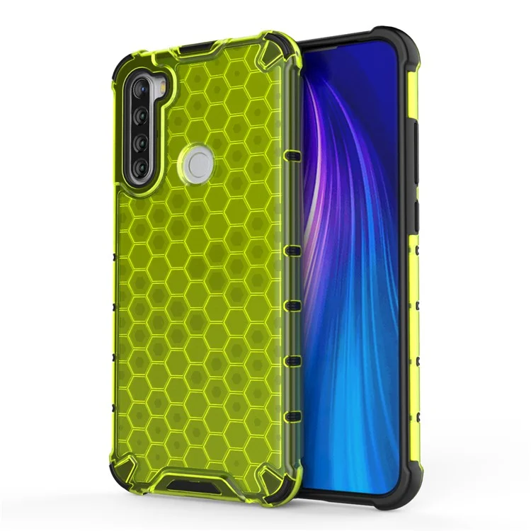 Honeycomb Shock-proof TPU + PC Phone Case for Xiaomi Redmi Note 8T - Green