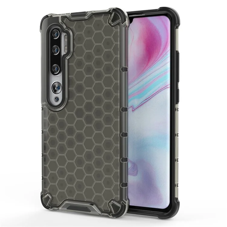 Honeycomb Pattern Phone Casing Cover for Xiaomi Mi CC9 Pro/Mi Note 10 - Black