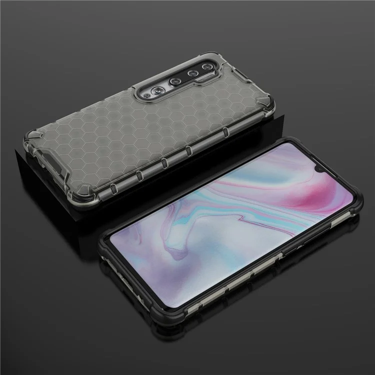 Honeycomb Pattern Phone Casing Cover for Xiaomi Mi CC9 Pro/Mi Note 10 - Black