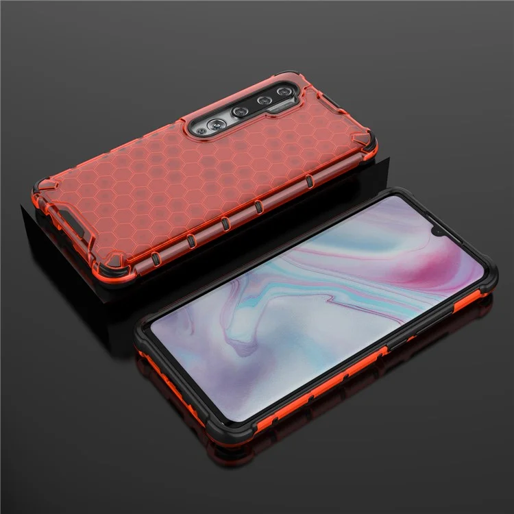 Honeycomb Pattern Phone Casing Cover for Xiaomi Mi CC9 Pro/Mi Note 10 - Red
