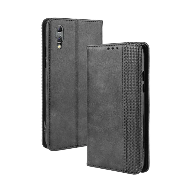 Retro -stil PU -leder -stand Wallet -telefongehäuse Für Xiaomi Black Shark 2/Black Shark 2 Pro - Schwarz