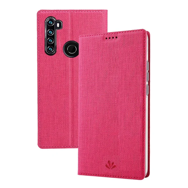 Vili DMX Cross Texture Stand Lederhülle Mit Kartensteckplatz Für Xiaomi Redmi Note 8t - Rose