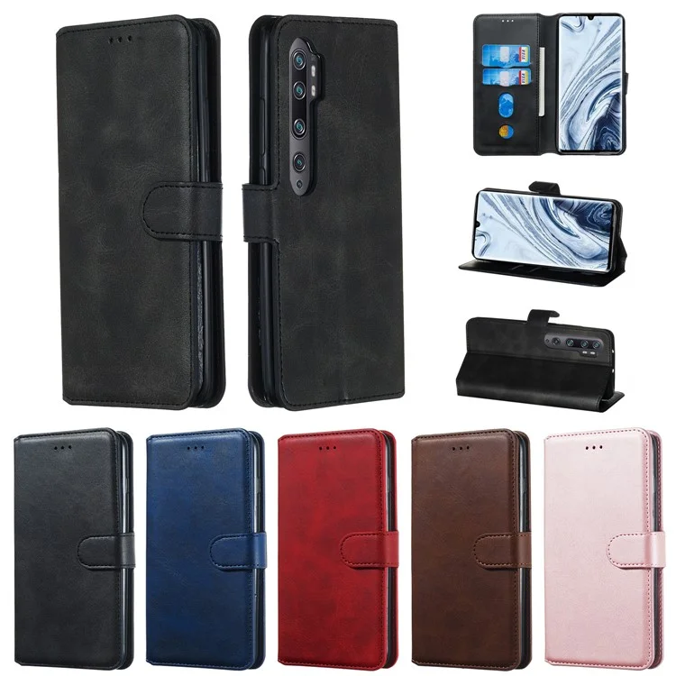 Case de Teléfono de Cuero Flip de Billetera Para Xiaomi Mi Note 10 / Mi CC9 Pro / Mi Nota 10 Pro - Negro