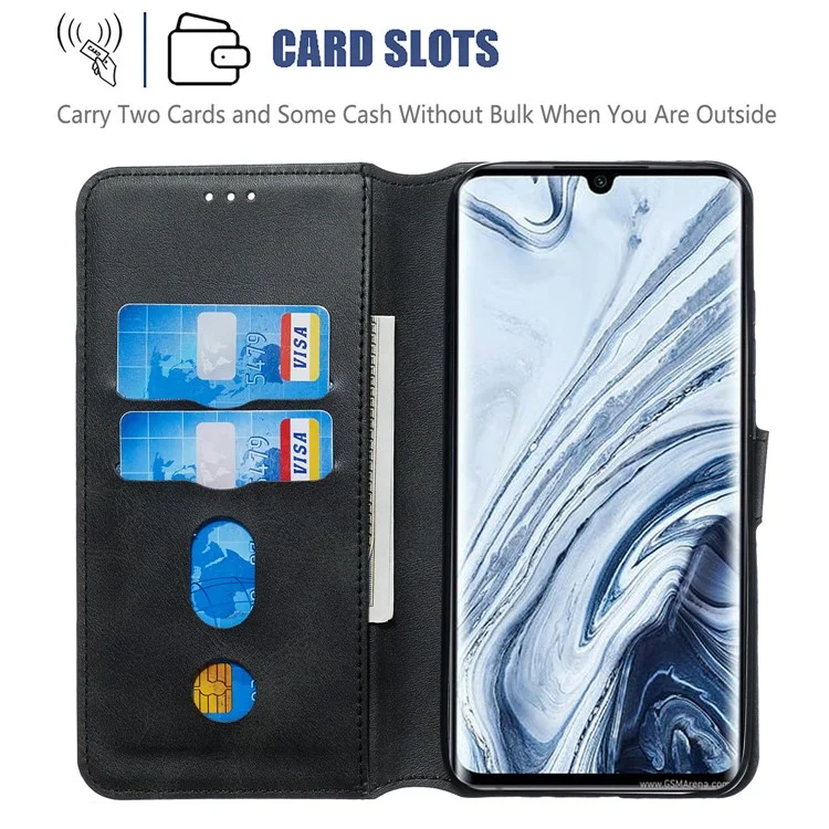 Case de Teléfono de Cuero Flip de Billetera Para Xiaomi Mi Note 10 / Mi CC9 Pro / Mi Nota 10 Pro - Negro