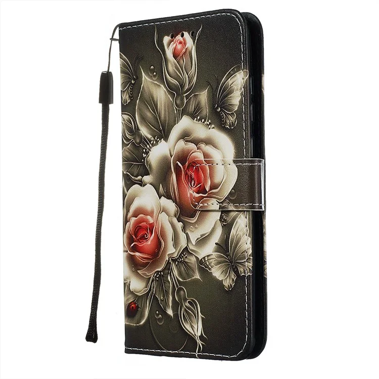 PU Leather Painting Phone Shell Cover for Xiaomi Redmi Note 8 Pro - Vivid Flower