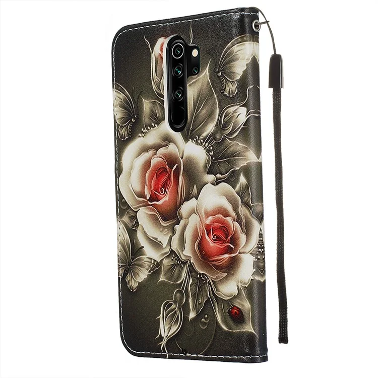 PU Leather Painting Phone Shell Cover for Xiaomi Redmi Note 8 Pro - Vivid Flower