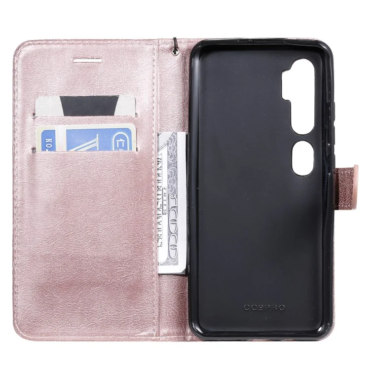 Estuche de Cuero de la Serie KT-2 de Color Sólido Estilo para Xiaomi Mi CC9 Pro/Mi Note 10/Mi Note 10 Pro - Oro Rosa