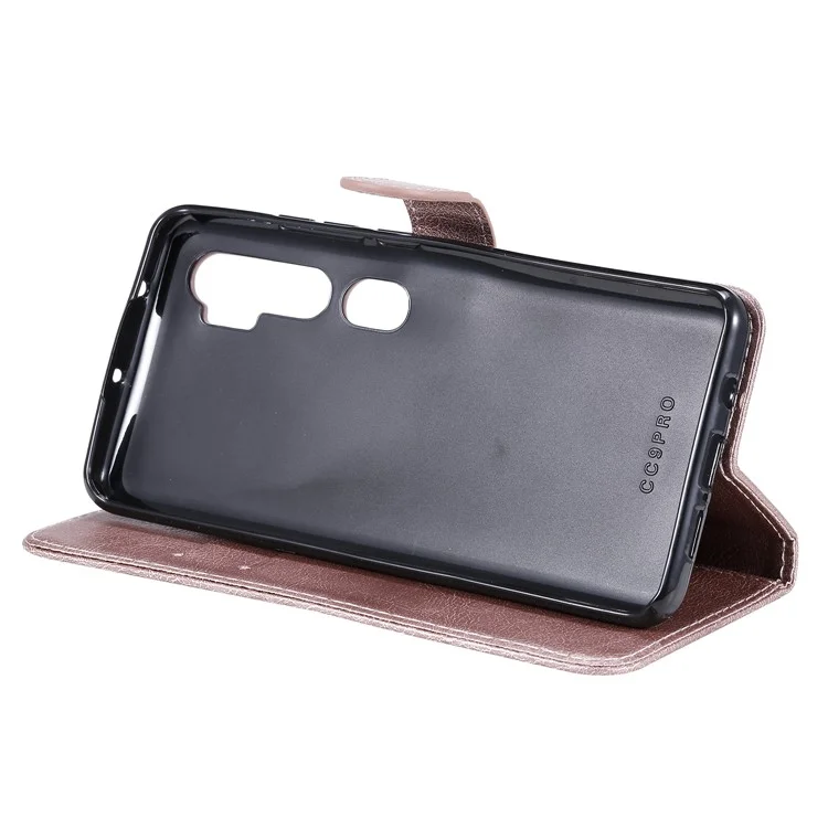 Estuche de Cuero de la Serie KT-2 de Color Sólido Estilo para Xiaomi Mi CC9 Pro/Mi Note 10/Mi Note 10 Pro - Oro Rosa