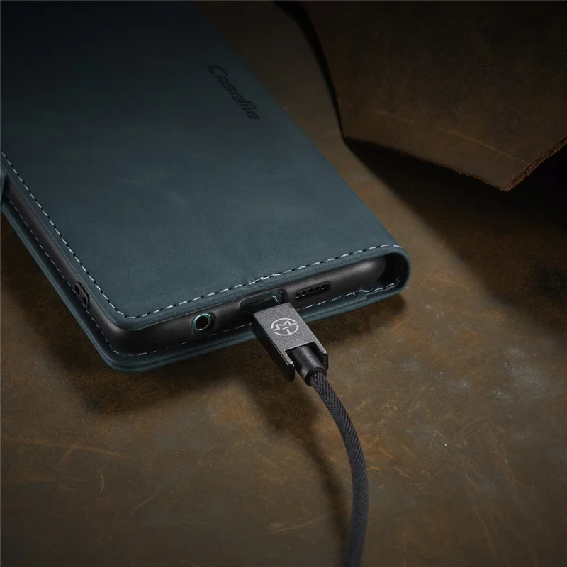 CASEME 013 Series Auto-absorbed Leather Wallet Case for Xiaomi Mi CC9 Pro/Mi Note 10 Pro/Mi Note 10 - Green