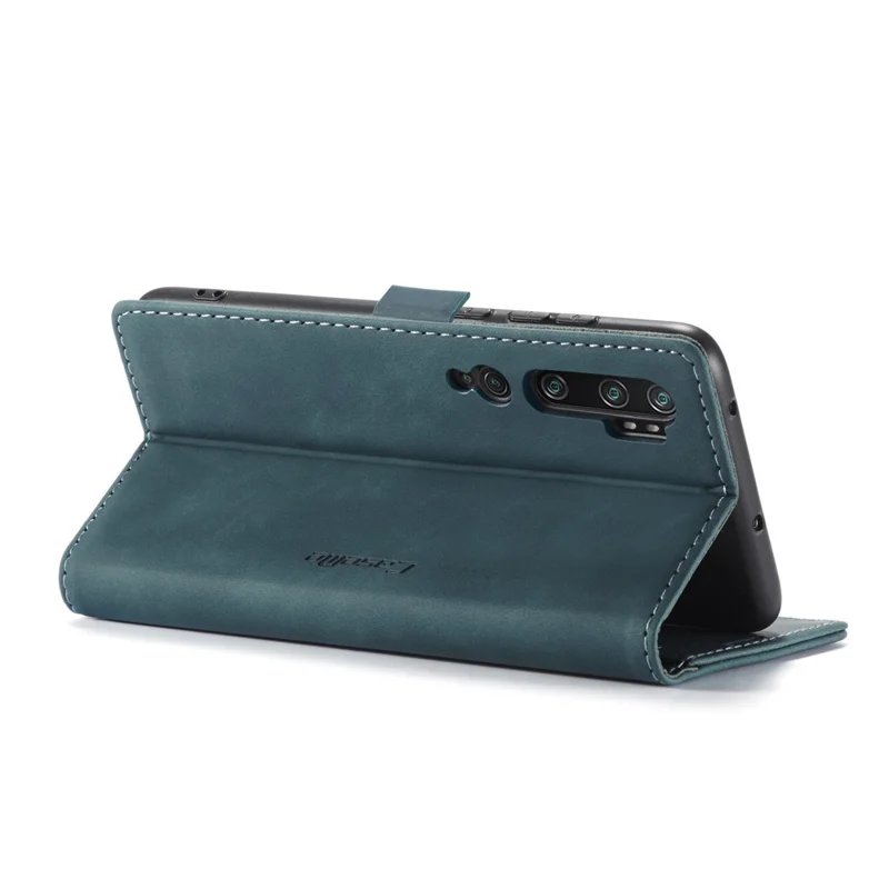 CASEME 013 Series Auto-absorbed Leather Wallet Case for Xiaomi Mi CC9 Pro/Mi Note 10 Pro/Mi Note 10 - Green