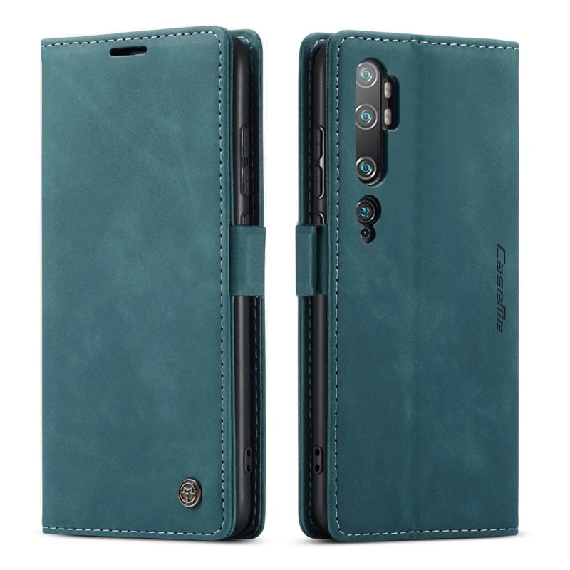 CASEME 013 Series Auto-absorbed Leather Wallet Case for Xiaomi Mi CC9 Pro/Mi Note 10 Pro/Mi Note 10 - Green