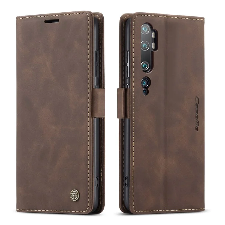 Caseme 013 Série Auto-absorbed le Cuir Portefeuille Pour Xiaomi Mi Cc9 Pro / Mi Note 10 Pro / Mi Note 10 - Marron Foncé