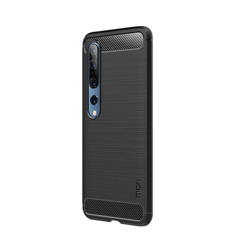 MOFI Carbon Fiber Brushed TPU Protector Cover für Xiaomi Mi 10/Mi 10 Pro - Schwarz