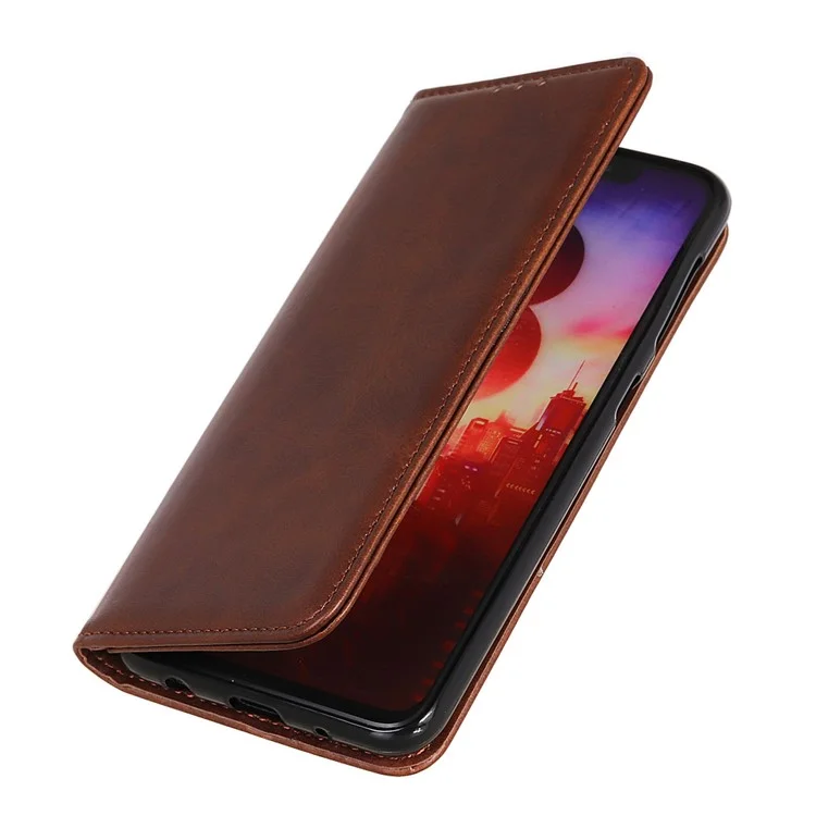 Автопоглощенный Сплит Кожаный Кошелек Специальный Чехол Для Xiaomi Poco M2 Pro / Redmi Note 9 Pro - Кофе