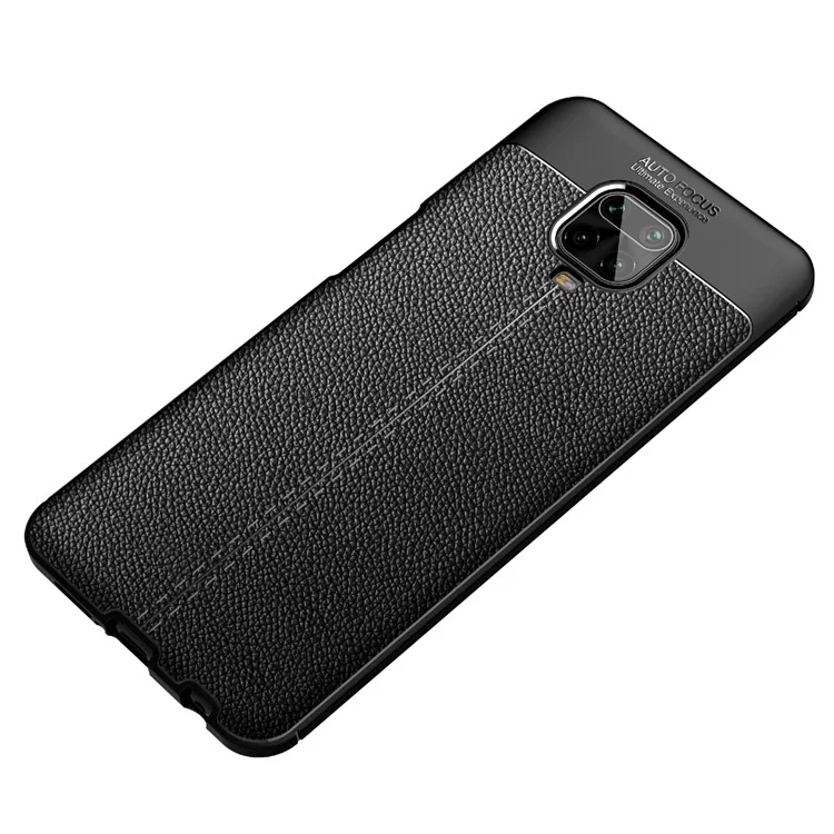 Litchi Texture Soft TPU Protector Cover Для Xiaomi Redmi Примечание 9 Pro Max/9 Pro/9s - Черный