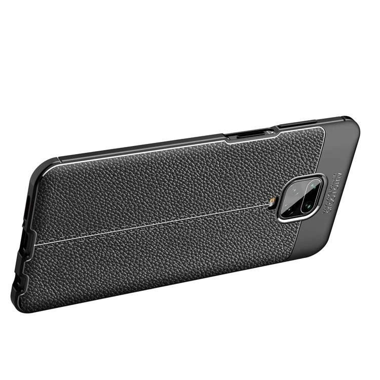 Litchi Texture Soft TPU Protector Cover Для Xiaomi Redmi Примечание 9 Pro Max/9 Pro/9s - Черный