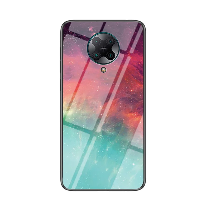 Stjärnklar himmel mönster Härdat Glas + PC + TPU Kombinationsskåp för Xiaomi Redmi K30 Pro/Poco F2 Pro - Färg himmel