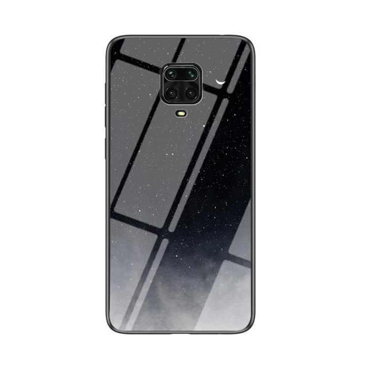 Звёздное небо Закалённое стекло + ПК + TPU гибридная оболочка для Xiaomi Redmi Note 9S - Звёздный полумесяц