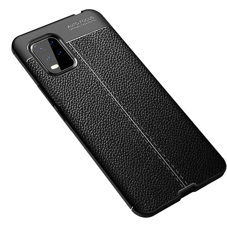 Litchi Texture TPU Back Case for Xiaomi Mi 10 Lite 5G - Black