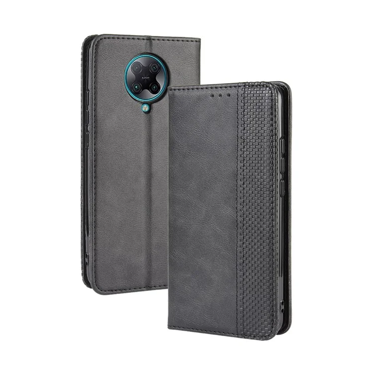Custodia in pelle stile retrò auto-assorbente per Xiaomi Redmi K30 Pro/Xiaomi Poco F2 Pro - Nero