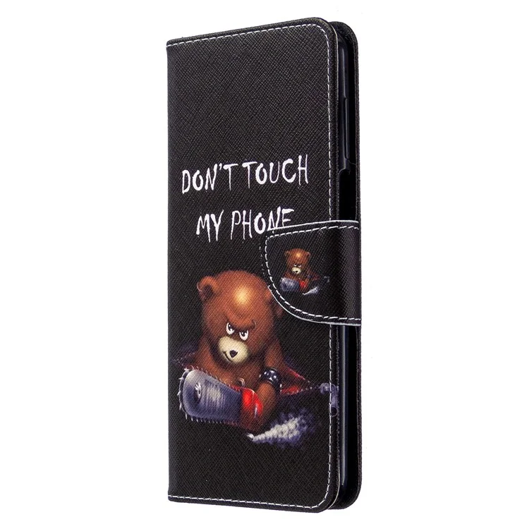 Pattern Printing Leather Wallet Protective Case for Xiaomi Redmi Note 9 Pro Max/Note 9 Pro/Note 9S - Fierce Bear