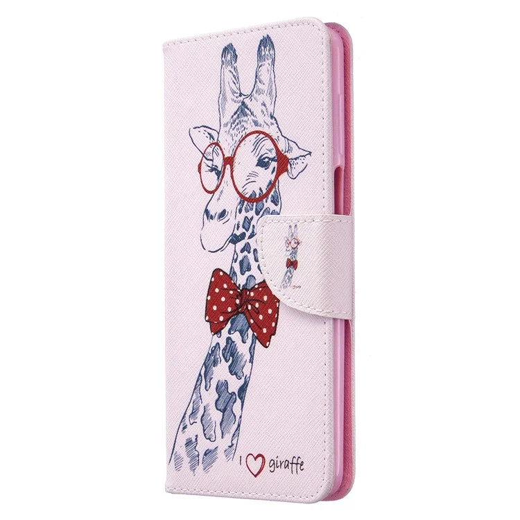 Muster Drucken Leder Brieftasche Schutzhülle für Xiaomi Redmi Note 9 Pro Max/Note 9 Pro/Note 9S - Giraffe