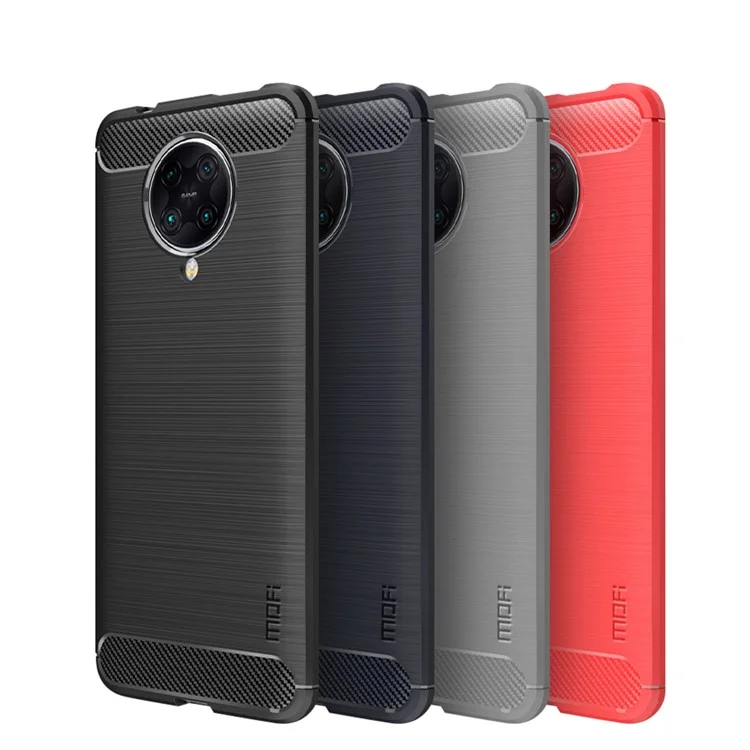 MOFI Carbon Fiber Skin Brushed TPU Case for Xiaomi Redmi K30 Pro/Xiaomi Poco F2 Pro/Redmi K30 Pro Zoom - Black