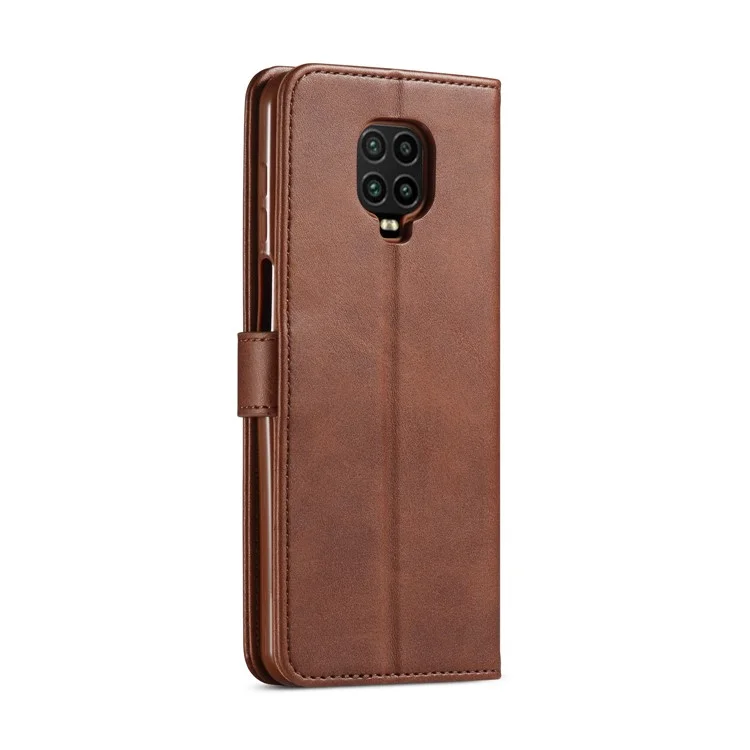 LC.IMEEKE Leather Wallet Case for Xiaomi Redmi Note 9 Pro/Note 9 Pro Max/Note 9S - Coffee