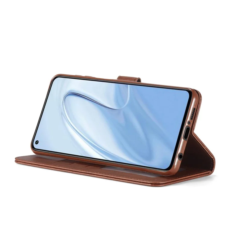 LC.IMEEKE Leather Wallet Case for Xiaomi Redmi Note 9 Pro/Note 9 Pro Max/Note 9S - Coffee