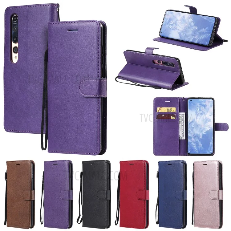 KT Leather Series-2 Leather Stand Case with Card Slots for Xiaomi Mi 10/Mi 10 Pro - Purple