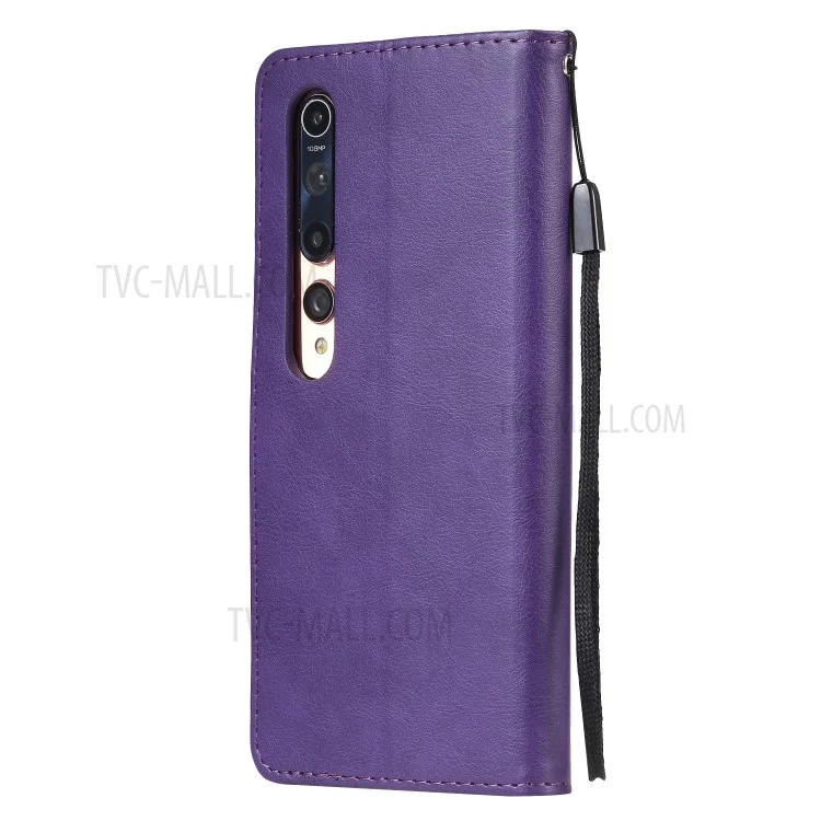 KT Leather Series-2 Leather Stand Case with Card Slots for Xiaomi Mi 10/Mi 10 Pro - Purple