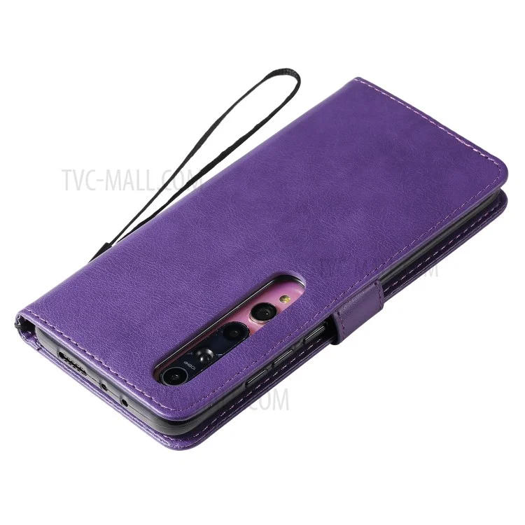 KT Leather Series-2 Leather Stand Case with Card Slots for Xiaomi Mi 10/Mi 10 Pro - Purple