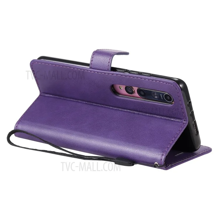 KT Leather Series-2 Leather Stand Case with Card Slots for Xiaomi Mi 10/Mi 10 Pro - Purple
