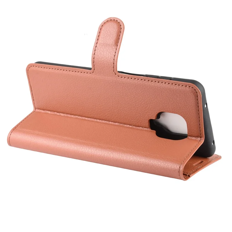 غطاء محفظة بملمس تفاح شوكي من الجلد للهاتف شاومي ريدمي نوت 9 برو / نوت 9S / نوت 9 برو ماكس - بني