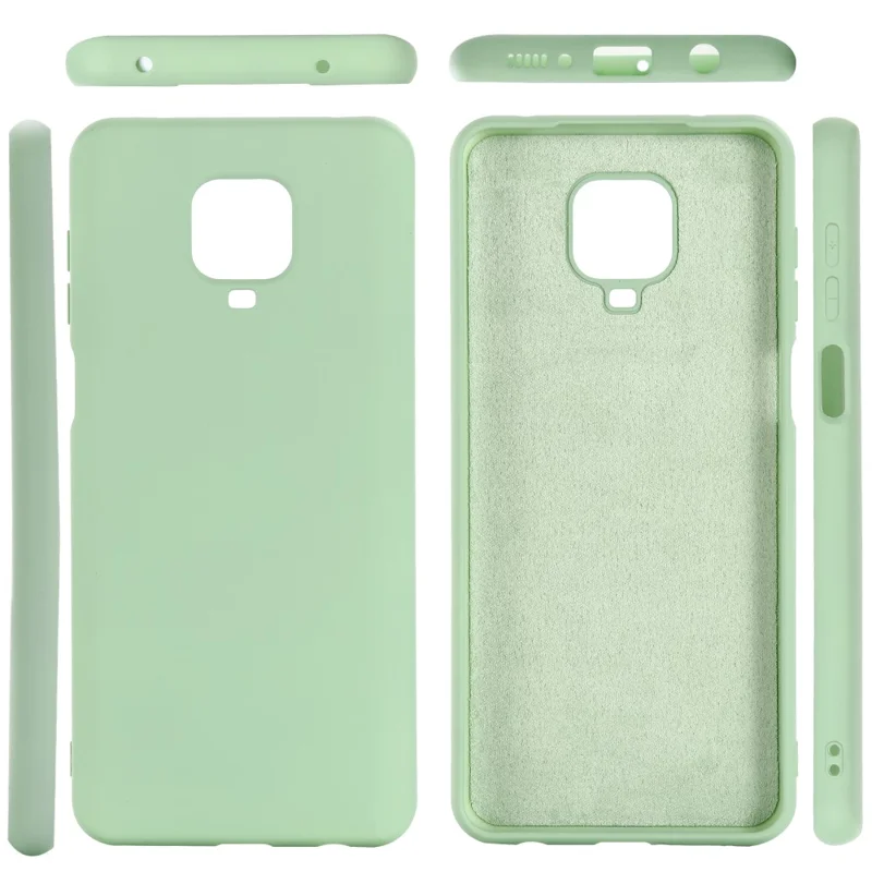 Liquid Silicone Shell Case for Xiaomi Redmi Note 9 Pro Max - Green