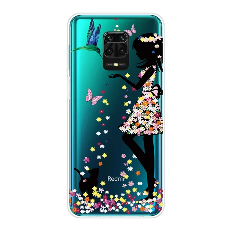 Pattern Printing IMD TPU Clear Phone Cover for Xiaomi Poco M2 Pro/Redmi Note 9 Pro Max/Note 9 Pro/Note 9S - Flowered Beauty