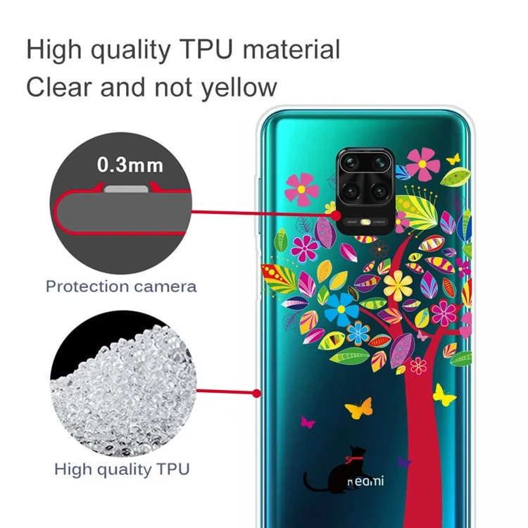 Pattern Printing IMD TPU Clear Phone Cover for Xiaomi Poco M2 Pro/Redmi Note 9 Pro Max/Note 9 Pro/Note 9S - Colorful Tree