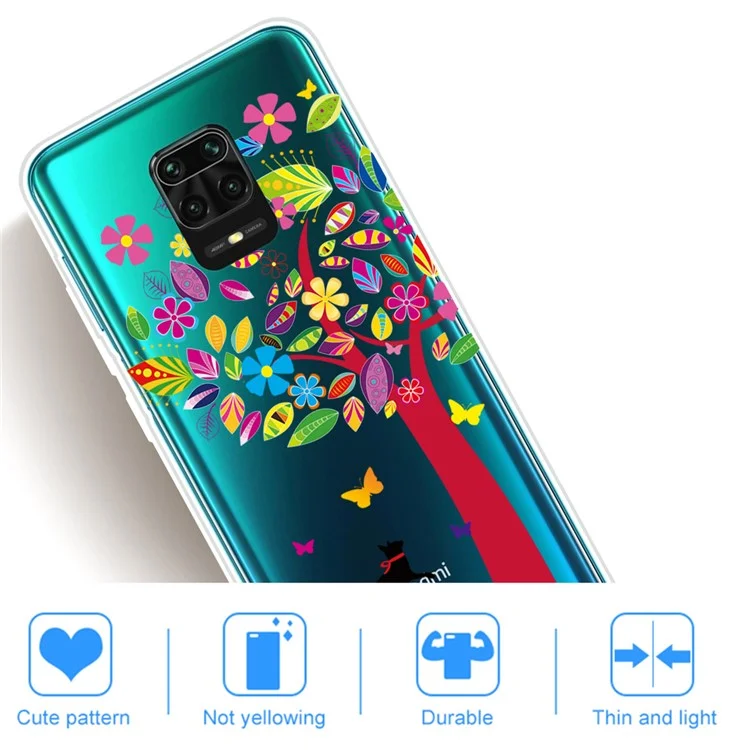 Pattern Printing IMD TPU Clear Phone Cover for Xiaomi Poco M2 Pro/Redmi Note 9 Pro Max/Note 9 Pro/Note 9S - Colorful Tree