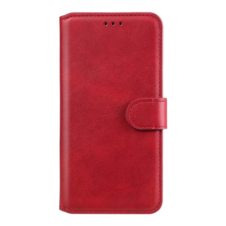 Classics pu Leather Téléphone Boîte de Portefeuille Couverture Magnétique Pour Xiaomi Redmi Note 9s / 9 Pro Max / 9 Pro - Rouge