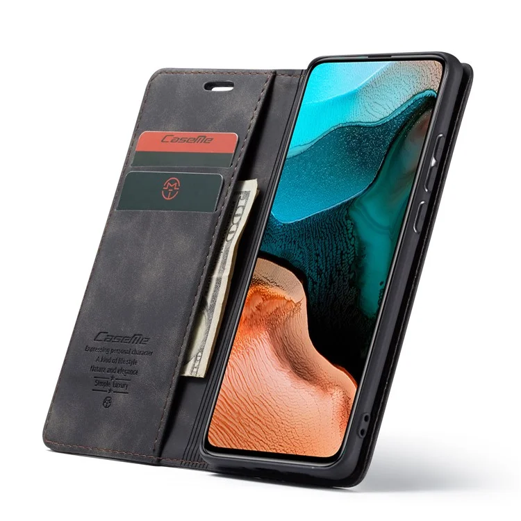 Caseme 013 Серия Серии Автоматической Кожаной Корпуса Для Xiaomi Redmi K30 Pro/Poco F2 Pro - Черный