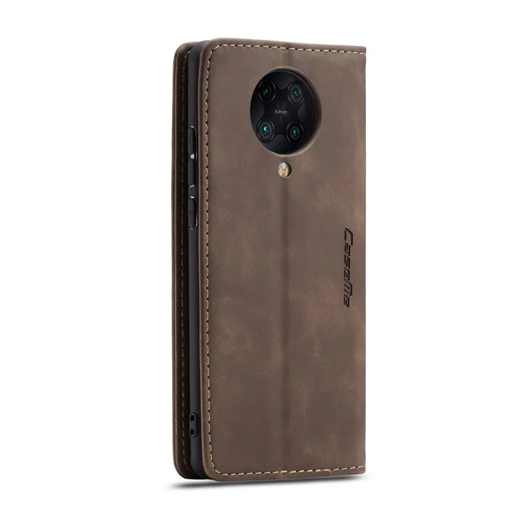 CASEME 013 Series Auto-absorbed Leather Case for Xiaomi Redmi K30 Pro/Poco F2 Pro - Coffee