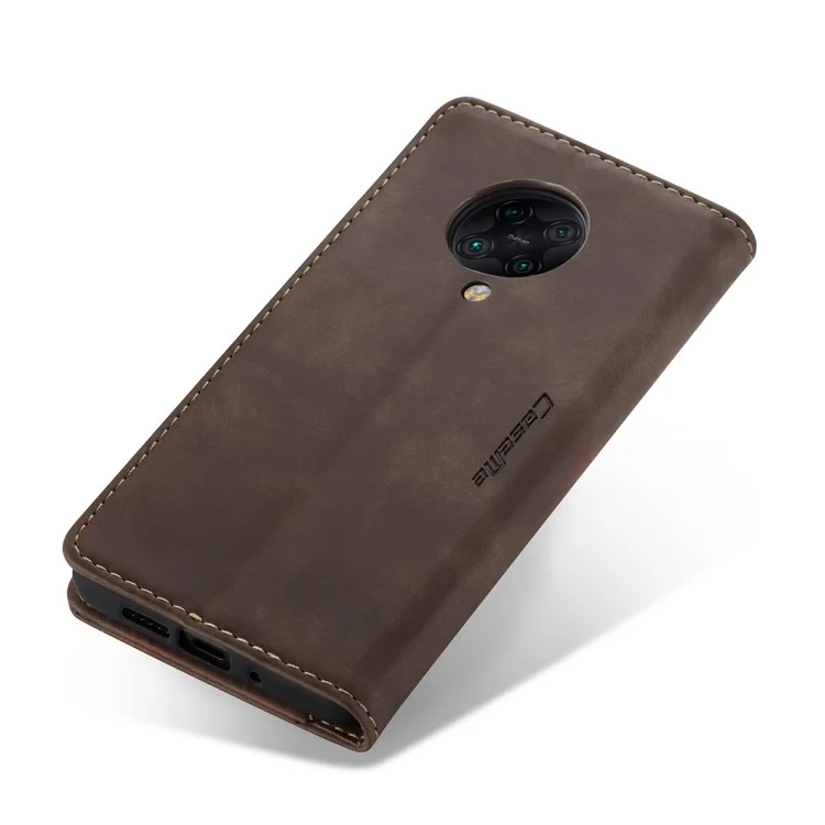 CASEME 013 Series Auto-absorbed Leather Case for Xiaomi Redmi K30 Pro/Poco F2 Pro - Coffee