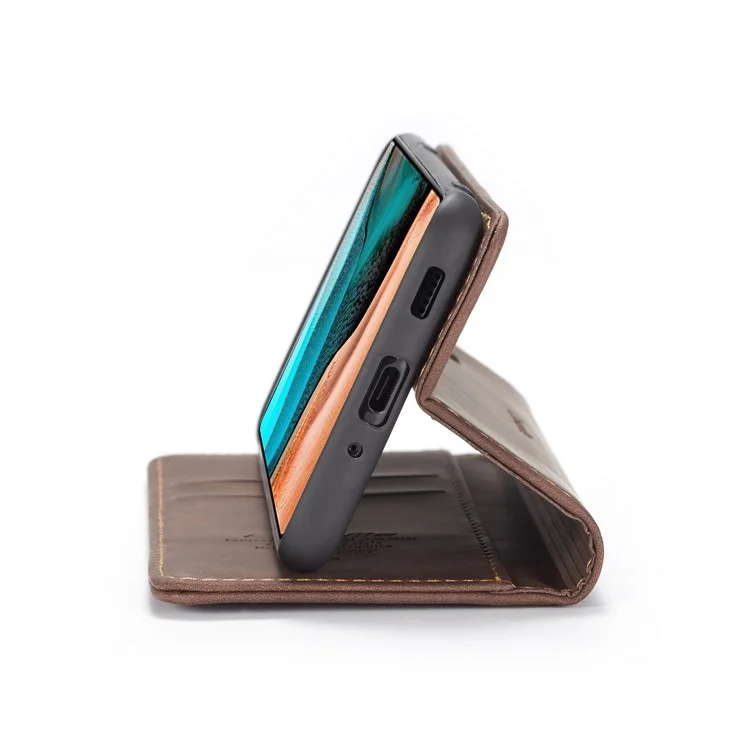 Caseme 013 Serie Case de Cuero Absorbido Automáticamente Para Xiaomi Redmi K30 Pro/Poco F2 Pro - Café