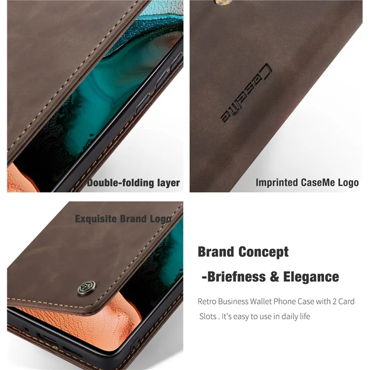 CASEME 013 Series Auto-absorbed Leather Case for Xiaomi Redmi K30 Pro/Poco F2 Pro - Coffee