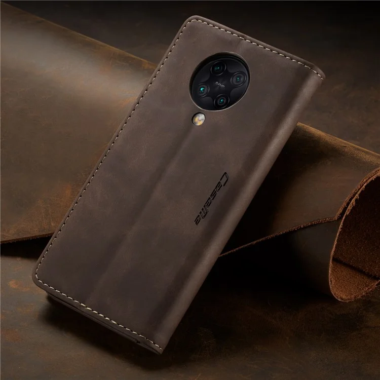 CASEME 013 Series Auto-absorbed Leather Case for Xiaomi Redmi K30 Pro/Poco F2 Pro - Coffee