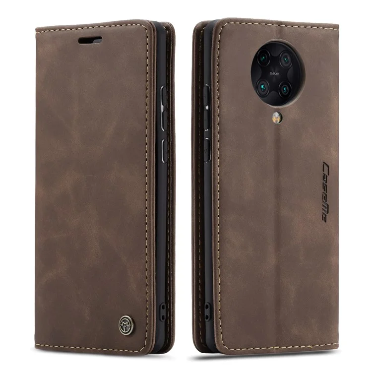 CASEME 013 Series Auto-absorbed Leather Case for Xiaomi Redmi K30 Pro/Poco F2 Pro - Coffee